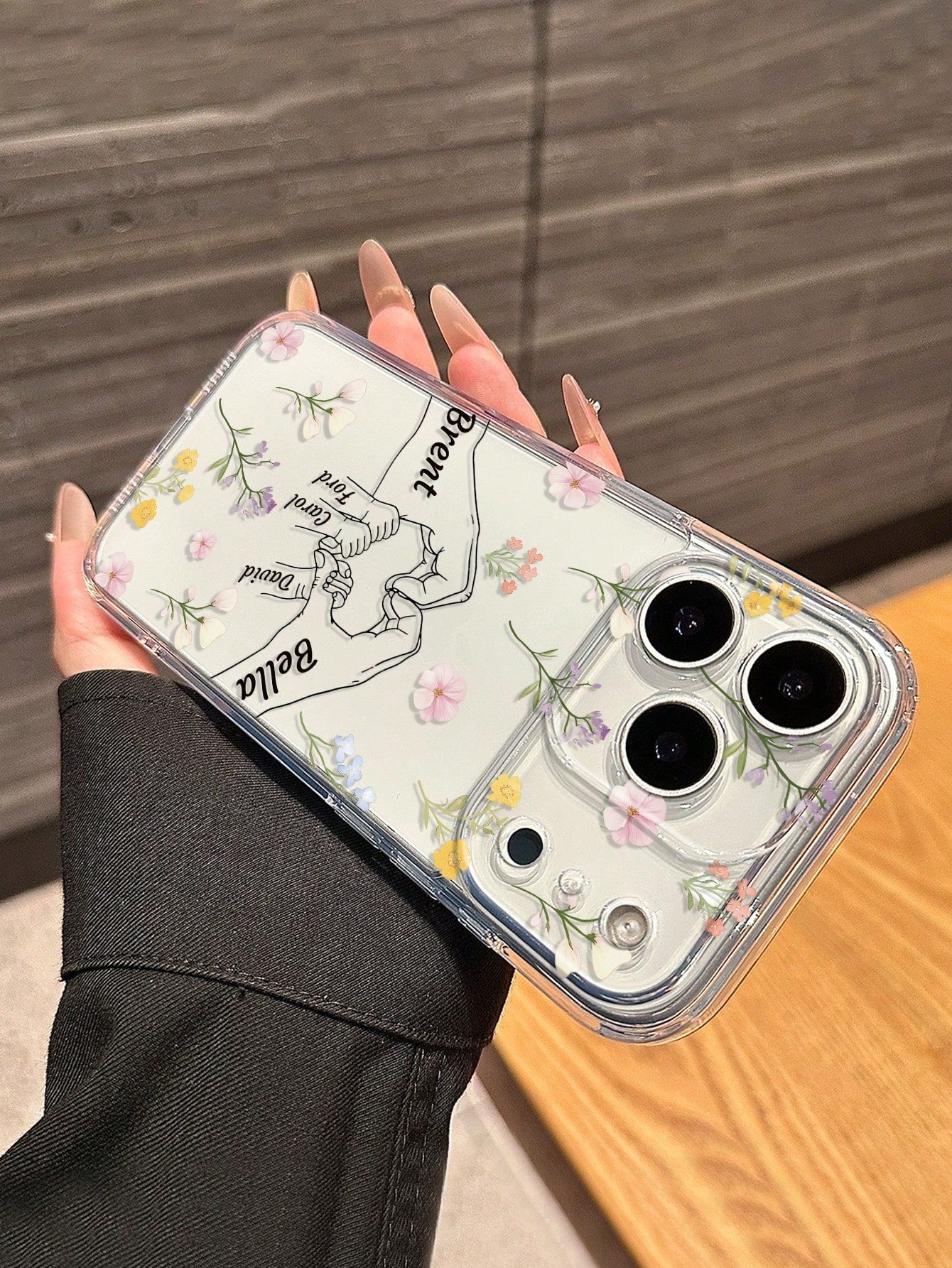 1pc Customized Mother's Day Phone Case, Transparent Anti-Drop Personalized Name Phone Case Compatible With Iphone 11/12/13/14/15/16 Pro Max/16 Pro/16 Plus, S26 Ultra/S25 Ultra/S24 Ultra/S23/S22/A56/A5