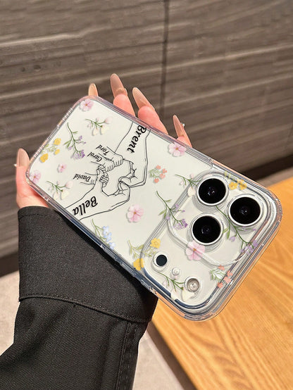 1pc Customized Mother's Day Phone Case, Transparent Anti-Drop Personalized Name Phone Case Compatible With Iphone 11/12/13/14/15/16 Pro Max/16 Pro/16 Plus, S26 Ultra/S25 Ultra/S24 Ultra/S23/S22/A56/A5