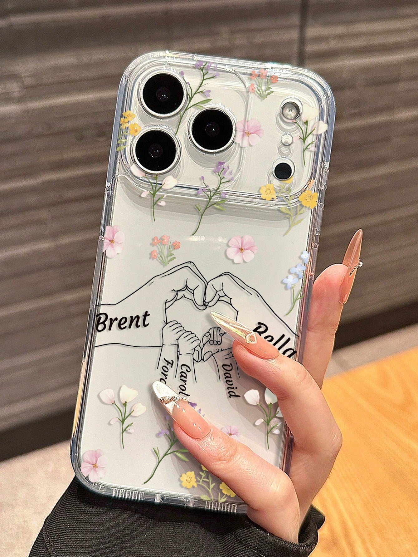 1pc Customized Mother's Day Phone Case, Transparent Anti-Drop Personalized Name Phone Case Compatible With Iphone 11/12/13/14/15/16 Pro Max/16 Pro/16 Plus, S26 Ultra/S25 Ultra/S24 Ultra/S23/S22/A56/A5