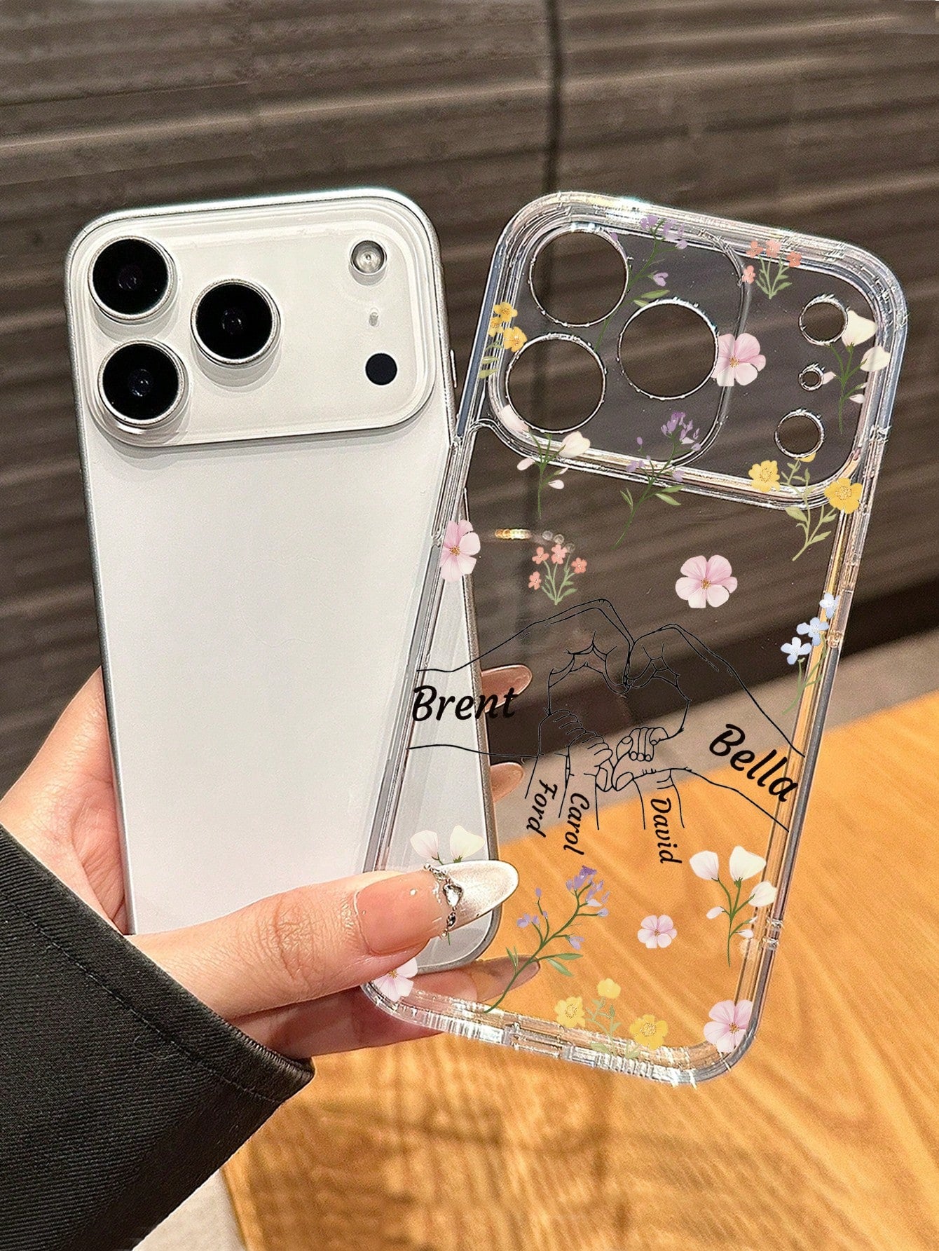 1pc Customized Mother's Day Phone Case, Transparent Anti-Drop Personalized Name Phone Case Compatible With Iphone 11/12/13/14/15/16 Pro Max/16 Pro/16 Plus, S26 Ultra/S25 Ultra/S24 Ultra/S23/S22/A56/A5