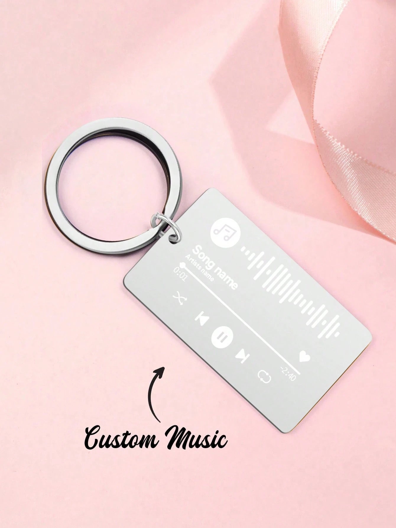 1pc Customized Music Tag Keychain, Can Personalize With Photo Scan & Music Song, Unique Gift For Him/Her, Boyfriend, Girlfriend, Wife, Husband, Ideal For Valentine's Day, Mother's Day, Birthday, Anniv