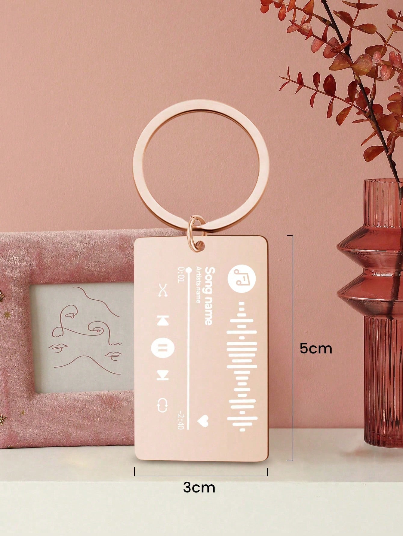 1pc Customized Music Tag Keychain, Can Personalize With Photo Scan & Music Song, Unique Gift For Him/Her, Boyfriend, Girlfriend, Wife, Husband, Ideal For Valentine's Day, Mother's Day, Birthday, Anniv