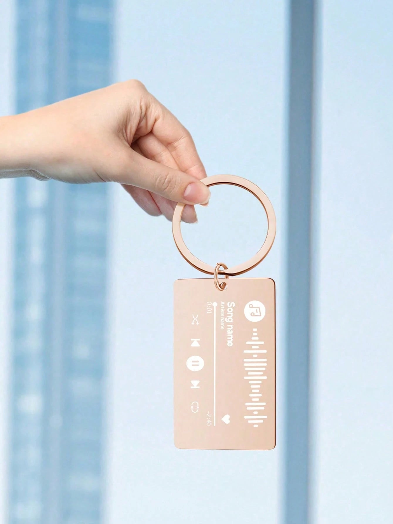 1pc Customized Music Tag Keychain, Can Personalize With Photo Scan & Music Song, Unique Gift For Him/Her, Boyfriend, Girlfriend, Wife, Husband, Ideal For Valentine's Day, Mother's Day, Birthday, Anniv