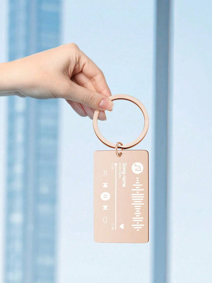 1pc Customized Music Tag Keychain, Can Personalize With Photo Scan & Music Song, Unique Gift For Him/Her, Boyfriend, Girlfriend, Wife, Husband, Ideal For Valentine's Day, Mother's Day, Birthday, Anniv