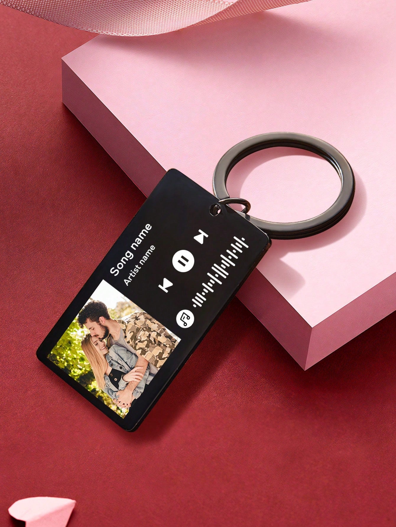 1pc Customized Music Tag Keychain, Can Personalize With Photo Scan & Music Song, Unique Gift For Him/Her, Boyfriend, Girlfriend, Wife, Husband, Ideal For Valentine's Day, Mother's Day, Birthday, Anniv