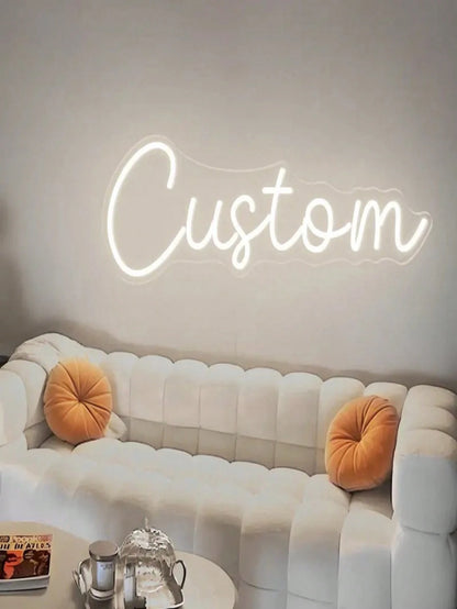 1pc Customized Neon Light Sign, Multi-Size & Color Options, Battery-Free USB Powered, Easy Installation, Suitable For Wall Decor, Wedding Birthday Party, Business Bar, Bedroom, Dining Room, Street, Cl