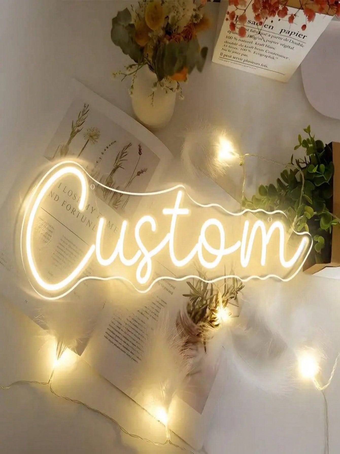 1pc Customized Neon Light Sign, Multi-Size & Color Options, Battery-Free USB Powered, Easy Installation, Suitable For Wall Decor, Wedding Birthday Party, Business Bar, Bedroom, Dining Room, Street, Cl