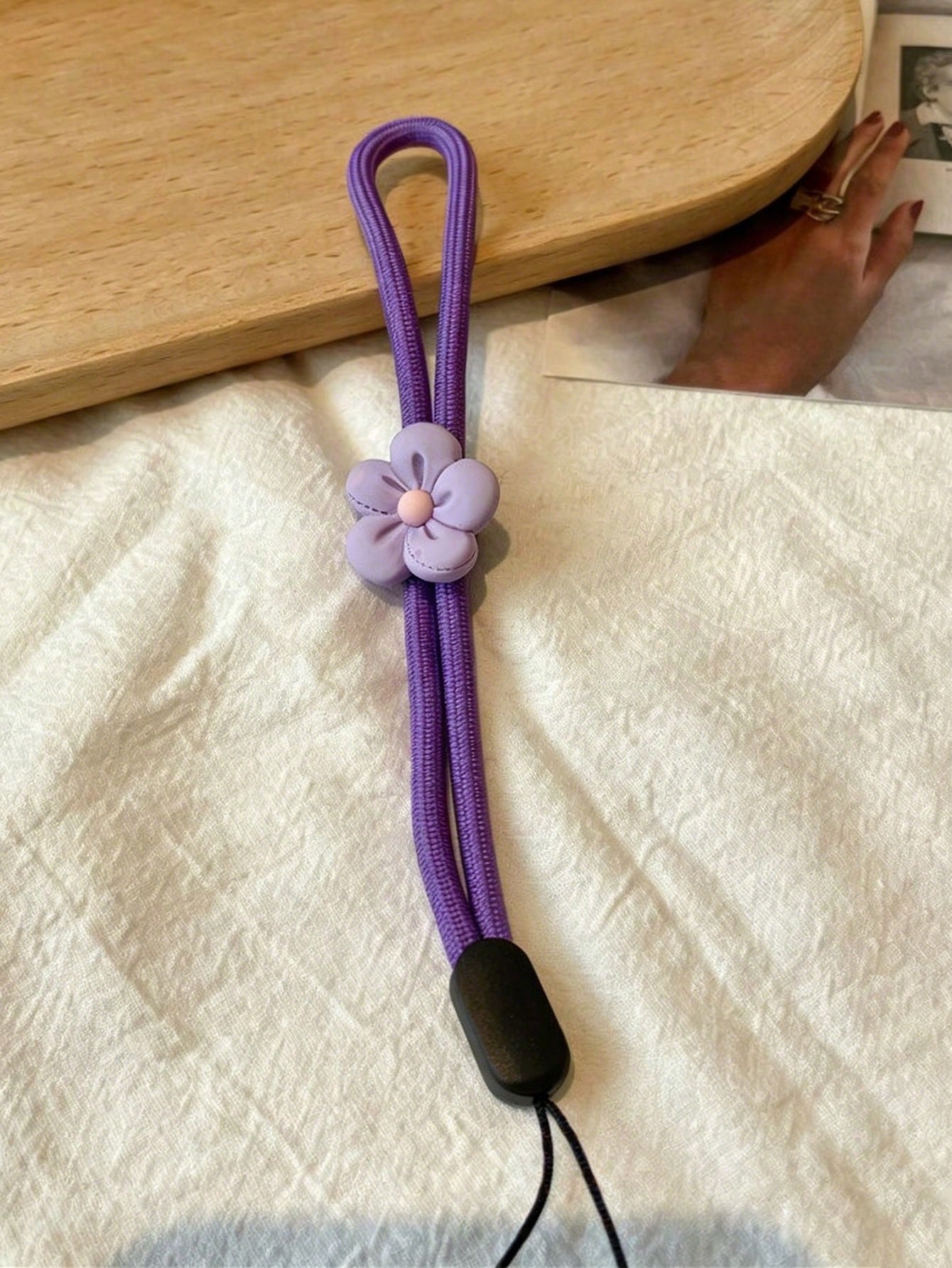 1pc Cute 3D Flower Phone Lanyard Wrist Strap Anti-Lost Phone Rope Macaron Color Soft Braided Wristband USB Drive Key Wrist Rope Pendant