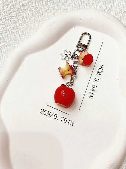 1pc Cute Apple & Strawberry Shaped Bag Charm/Pendant Accessory