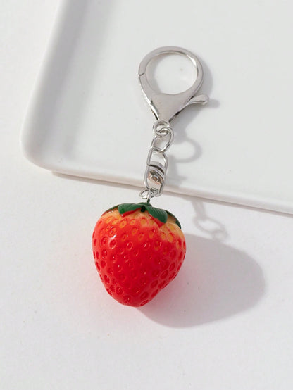 1pc Cute Apple & Strawberry Shaped Bag Charm/Pendant Accessory