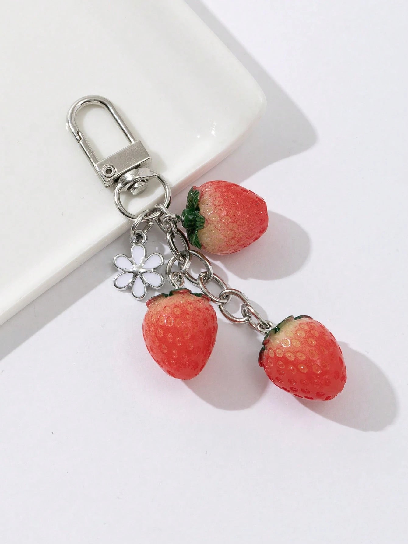 1pc Cute Apple & Strawberry Shaped Bag Charm/Pendant Accessory