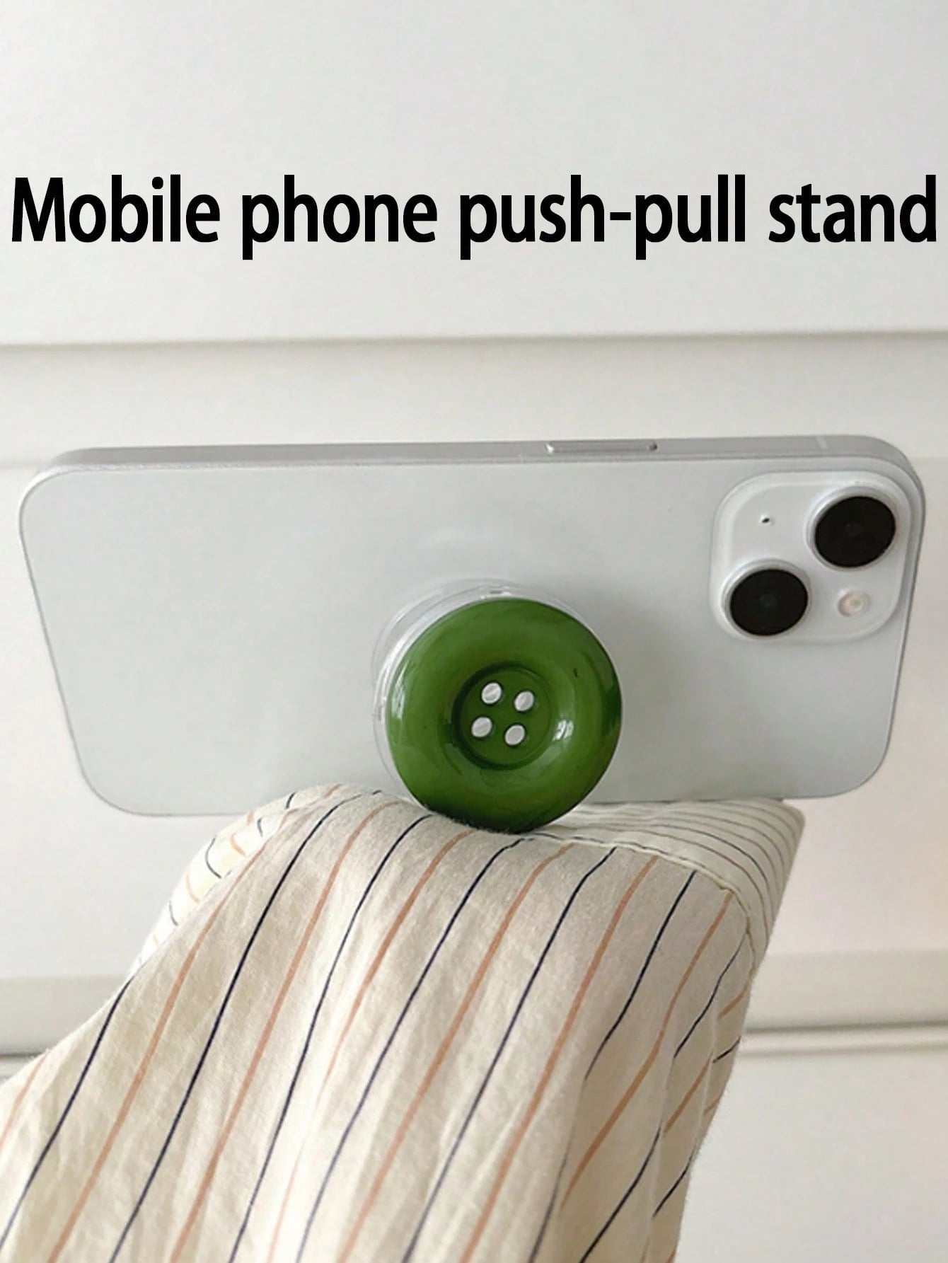 1pc Cute Button Foldable Phone Holder, All-In-One Slouchy Smartphone Stand, Attachable To Phone Back For Desktop Office & Entertainment Compatible With IPhone, Android Phone, Gift For Birthday, Family
