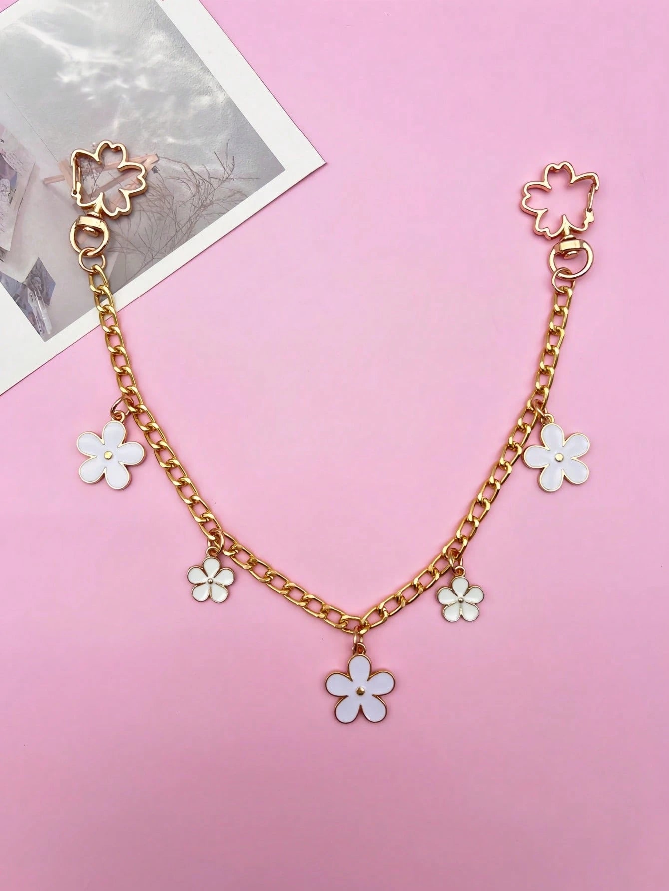 1pc,Cute Pink Cherry Blossom Five-Petal Flower Bag Chain,Women's Bag Charm,Wallet Decoration And Chain,Backpack Accessory,Bag Accessory,Travel Essential,Keychain/Pants Charm,Charming Women's Car Acces