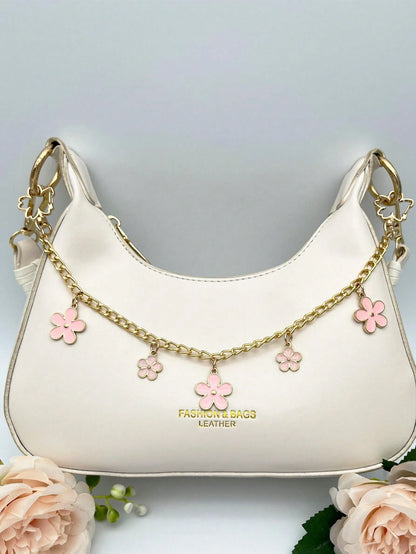 1pc,Cute Pink Cherry Blossom Five-Petal Flower Bag Chain,Women's Bag Charm,Wallet Decoration And Chain,Backpack Accessory,Bag Accessory,Travel Essential,Keychain/Pants Charm,Charming Women's Car Acces