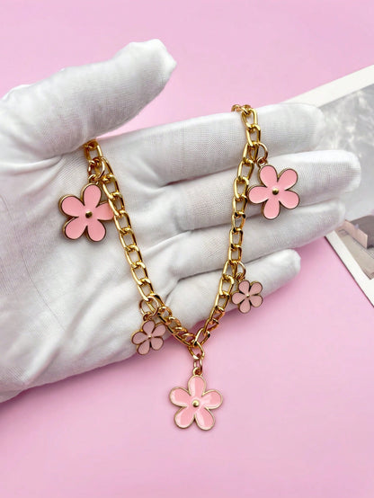 1pc,Cute Pink Cherry Blossom Five-Petal Flower Bag Chain,Women's Bag Charm,Wallet Decoration And Chain,Backpack Accessory,Bag Accessory,Travel Essential,Keychain/Pants Charm,Charming Women's Car Acces