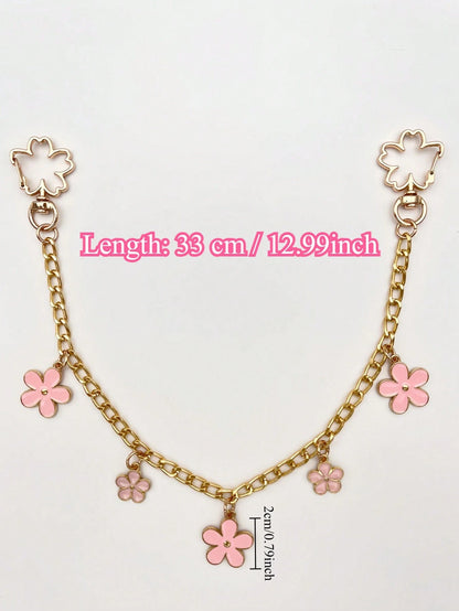 1pc,Cute Pink Cherry Blossom Five-Petal Flower Bag Chain,Women's Bag Charm,Wallet Decoration And Chain,Backpack Accessory,Bag Accessory,Travel Essential,Keychain/Pants Charm,Charming Women's Car Acces