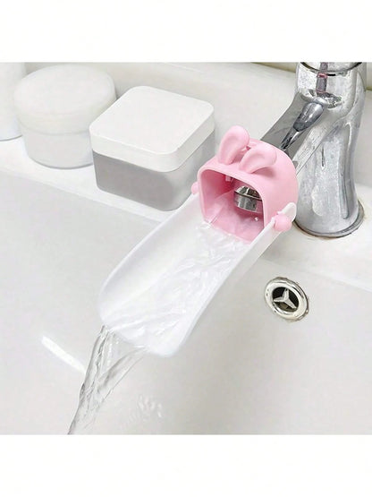 1pc Cute Rabbit Ear Faucet Extender, Baby Hand Washing Water Spout, Anti-Splash Plastic Sink, For Toddler Bathroom