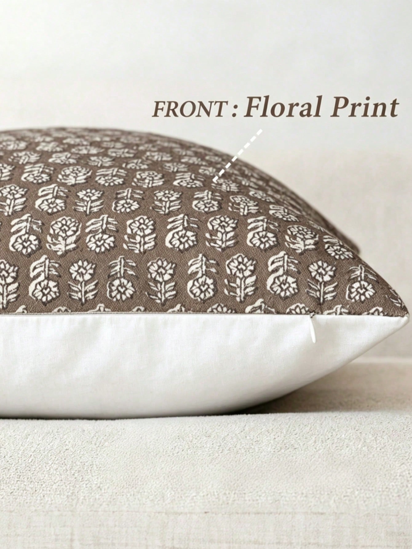 1pc Decorative Neutral Floral Print Throw Pillow Cover, Vintage Farmhouse Style Cushion Cover, Bohemian Home Decor, Suitable For Sofa, Chair, Long Sofa, Bedroom, Living Room, Summer Autumn Throw Pillo