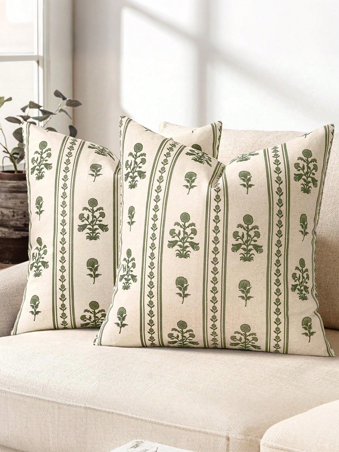 1pc Decorative Neutral Floral Print Throw Pillow Cover, Vintage Farmhouse Style Cushion Cover, Bohemian Home Decor, Suitable For Sofa, Chair, Long Sofa, Bedroom, Living Room, Summer Autumn Throw Pillo