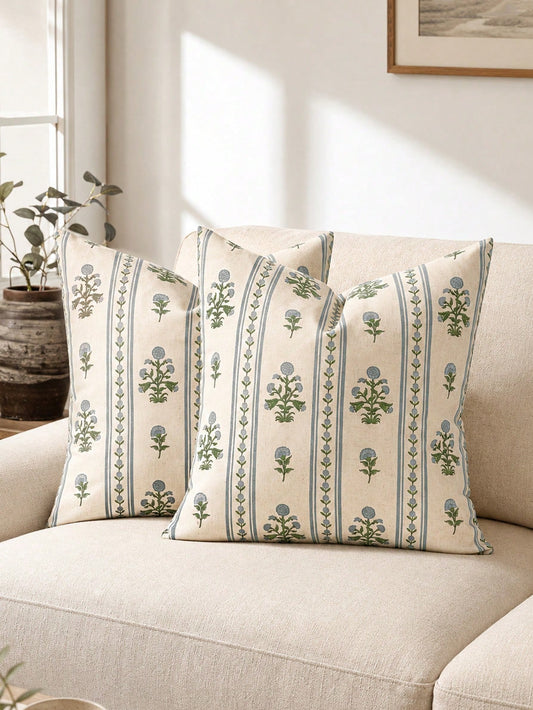 1PC Decorative Vintage Floral Throw Pillow Covers, Farmhouse Boho Pillows Floral Print Cushion Covers For Sofa Couch Chair Bedroom Living Room Home Decor
