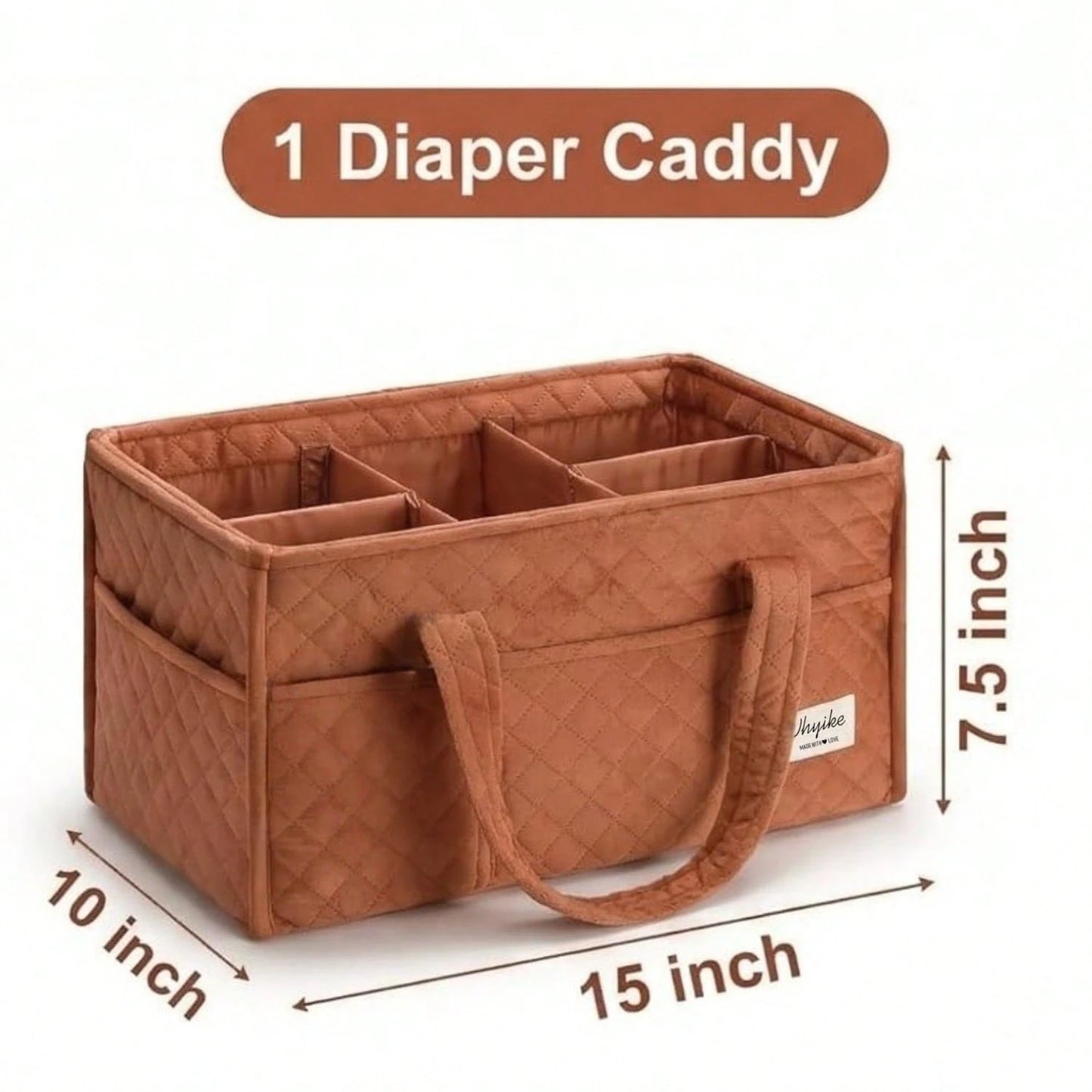 1pc Diaper Caddy Organizer, Baby Basket Shower Gift, Stylish Nursery Storage Basket, Gift For Baby Shower, Newborn Essentials, Car Diaper Organizer