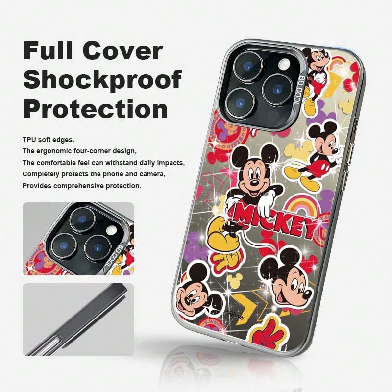 1pc Disney Mickey Mouse Minimalist Unisex Phone Case, Cute Anime Cartoon Highly Attractive Design, Compatible With IPhone 17/17 Pro/17 Pro Max/16/15/14/13/12 PRO & PRO MAX Series, Suitable As A Gift