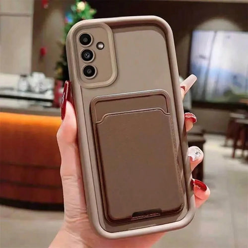 1pc Durable Fashionable Classic Solid Color Card Holder, Anti-Drop Textured Phone Case Suitable For Apple 11 11pro/11promax, 12 12pro/12promax, 13 13pro/13promax, 14 14pro/14promax 14plus, 15 15pro 15