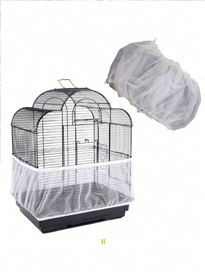 1pc Elastic Tight Mesh Net Dustproof Cover For Birdcage, All Seasons Universal Universal Anti-Feather Anti-Spilling Bird Cage Hood