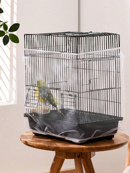 1pc Elastic Tight Mesh Net Dustproof Cover For Birdcage, All Seasons Universal Universal Anti-Feather Anti-Spilling Bird Cage Hood