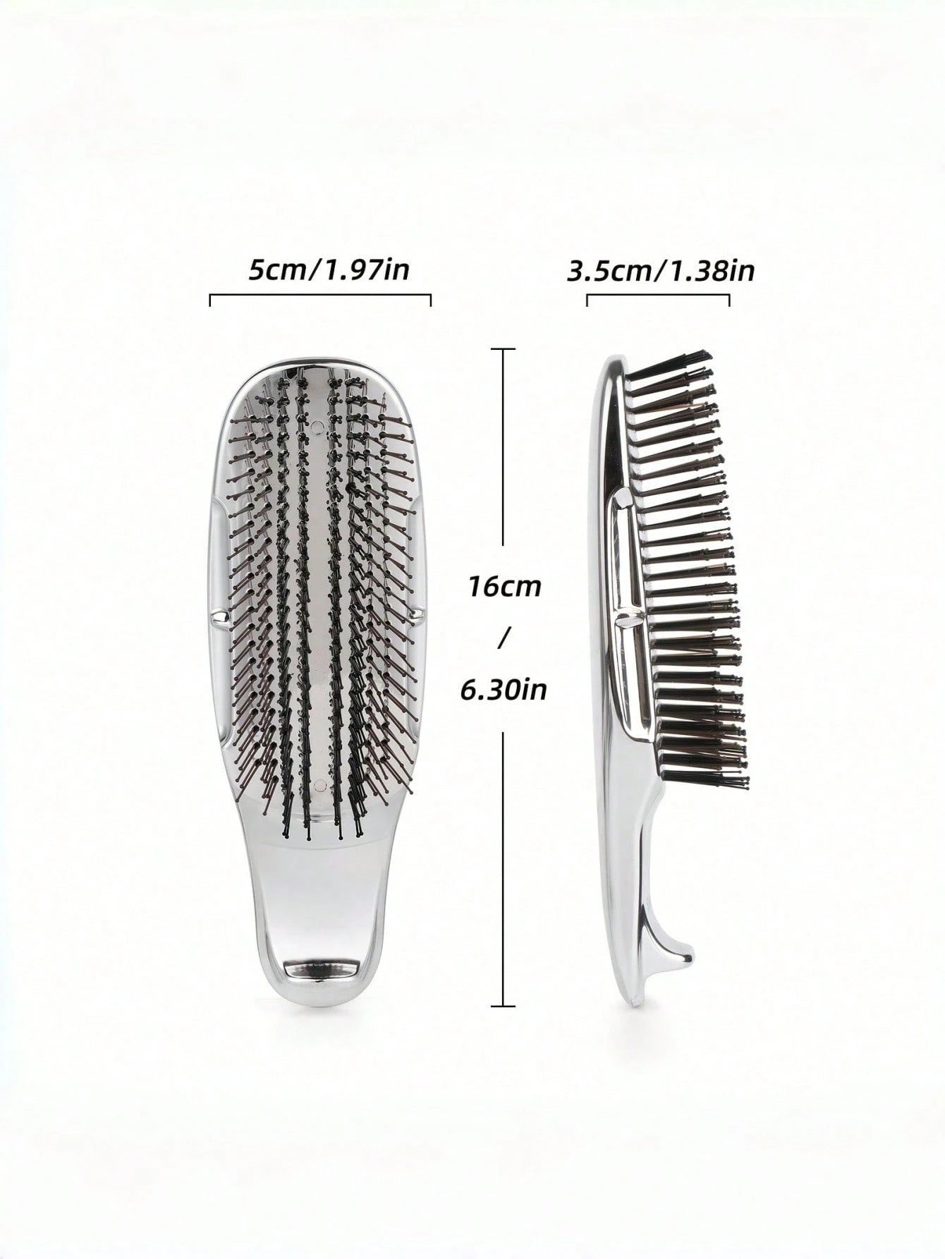 1pc Electroplated Massage Comb, Wet/Dry Hair Dual-Use Comb, Easily Detangle Hair, Scalp Massage Comb With Flexible Bristles, Suitable For Blow Drying And Straightening Hair, Including Thick/Curly/Thin