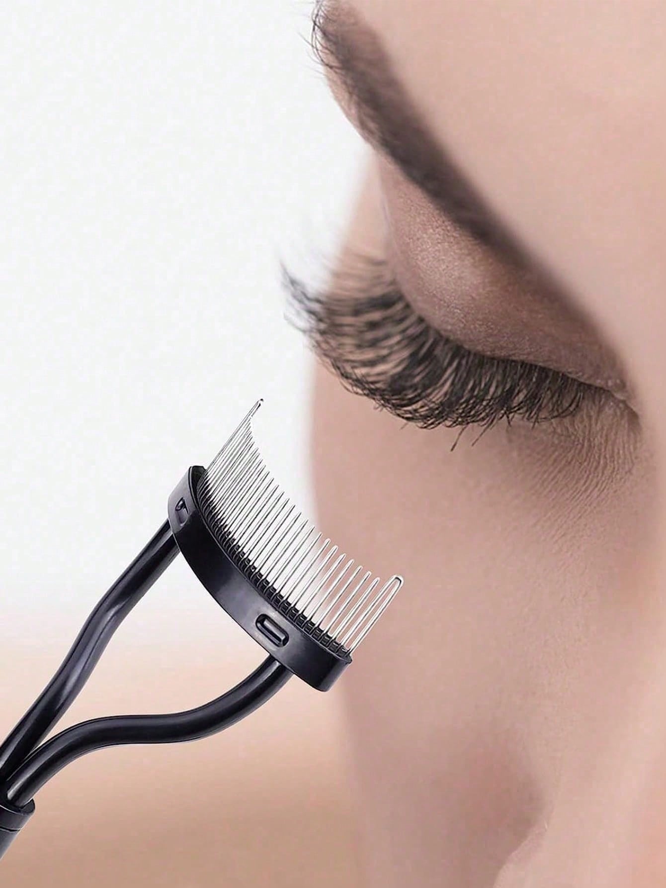 1pc Eyelash Comb Eyelash Separator Steel Needle Eyelash Comb Stainless Steel Dense Teeth Comb Portable Eyelash Curling Auxiliary Tool Makeup Tool Fake Eyelash Grooming Tool,Eyebrow Brush,Eyeshadow Bru