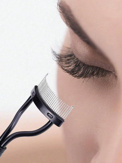 1pc Eyelash Comb Eyelash Separator Steel Needle Eyelash Comb Stainless Steel Dense Teeth Comb Portable Eyelash Curling Auxiliary Tool Makeup Tool Fake Eyelash Grooming Tool,Eyebrow Brush,Eyeshadow Bru