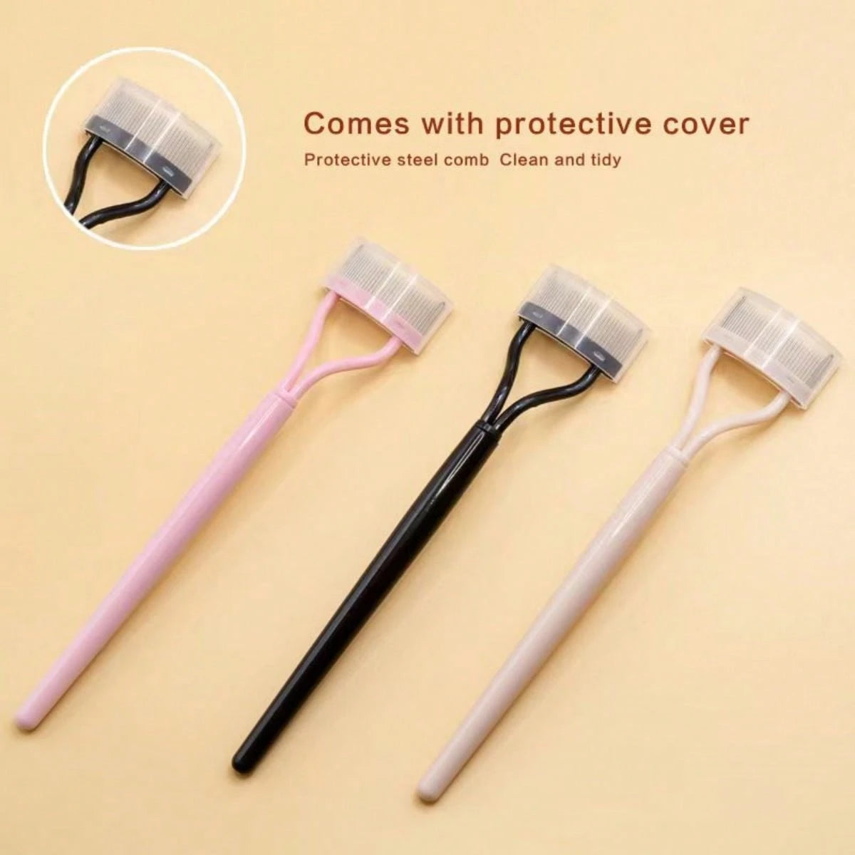 1pc Eyelash Comb Eyelash Separator Steel Needle Eyelash Comb Stainless Steel Dense Teeth Comb Portable Eyelash Curling Auxiliary Tool Makeup Tool Fake Eyelash Grooming Tool,Eyebrow Brush,Eyeshadow Bru