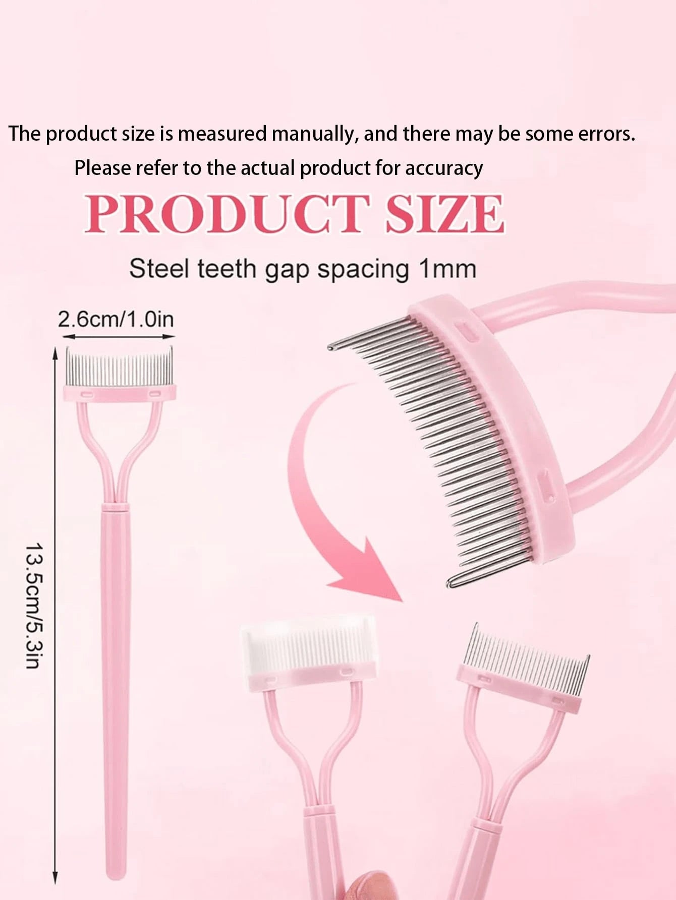 1pc Eyelash Comb Eyelash Separator Steel Needle Eyelash Comb Stainless Steel Dense Teeth Comb Portable Eyelash Curling Auxiliary Tool Makeup Tool Fake Eyelash Grooming Tool,Eyebrow Brush,Eyeshadow Bru