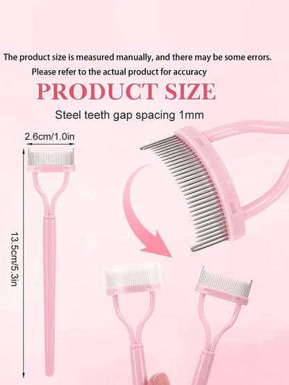 1pc Eyelash Comb Eyelash Separator Steel Needle Eyelash Comb Stainless Steel Dense Teeth Comb Portable Eyelash Curling Auxiliary Tool Makeup Tool Fake Eyelash Grooming Tool,Eyebrow Brush,Eyeshadow Bru