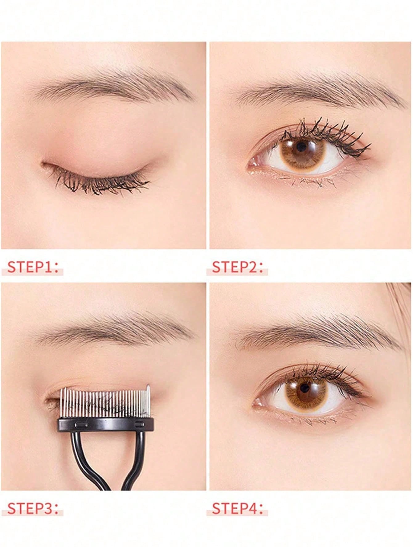 1pc Eyelash Comb Eyelash Separator Steel Needle Eyelash Comb Stainless Steel Dense Teeth Comb Portable Eyelash Curling Auxiliary Tool Makeup Tool Fake Eyelash Grooming Tool,Eyebrow Brush,Eyeshadow Bru