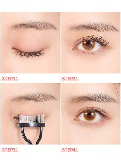 1pc Eyelash Comb Eyelash Separator Steel Needle Eyelash Comb Stainless Steel Dense Teeth Comb Portable Eyelash Curling Auxiliary Tool Makeup Tool Fake Eyelash Grooming Tool,Eyebrow Brush,Eyeshadow Bru
