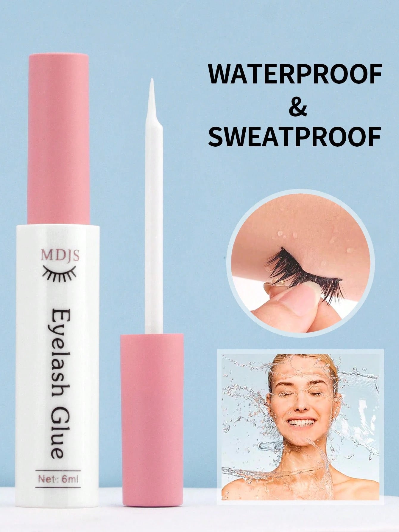 1pc False Eyelash Glue 6ml, Super Strong Setting, Gentle And Non-Irritating Transparent Eyelash Glue Does Not Contain Latex, Long-Lasting Eyelash Adhesive Waterproof White Strip Eyelash Glue, Quick-Dr