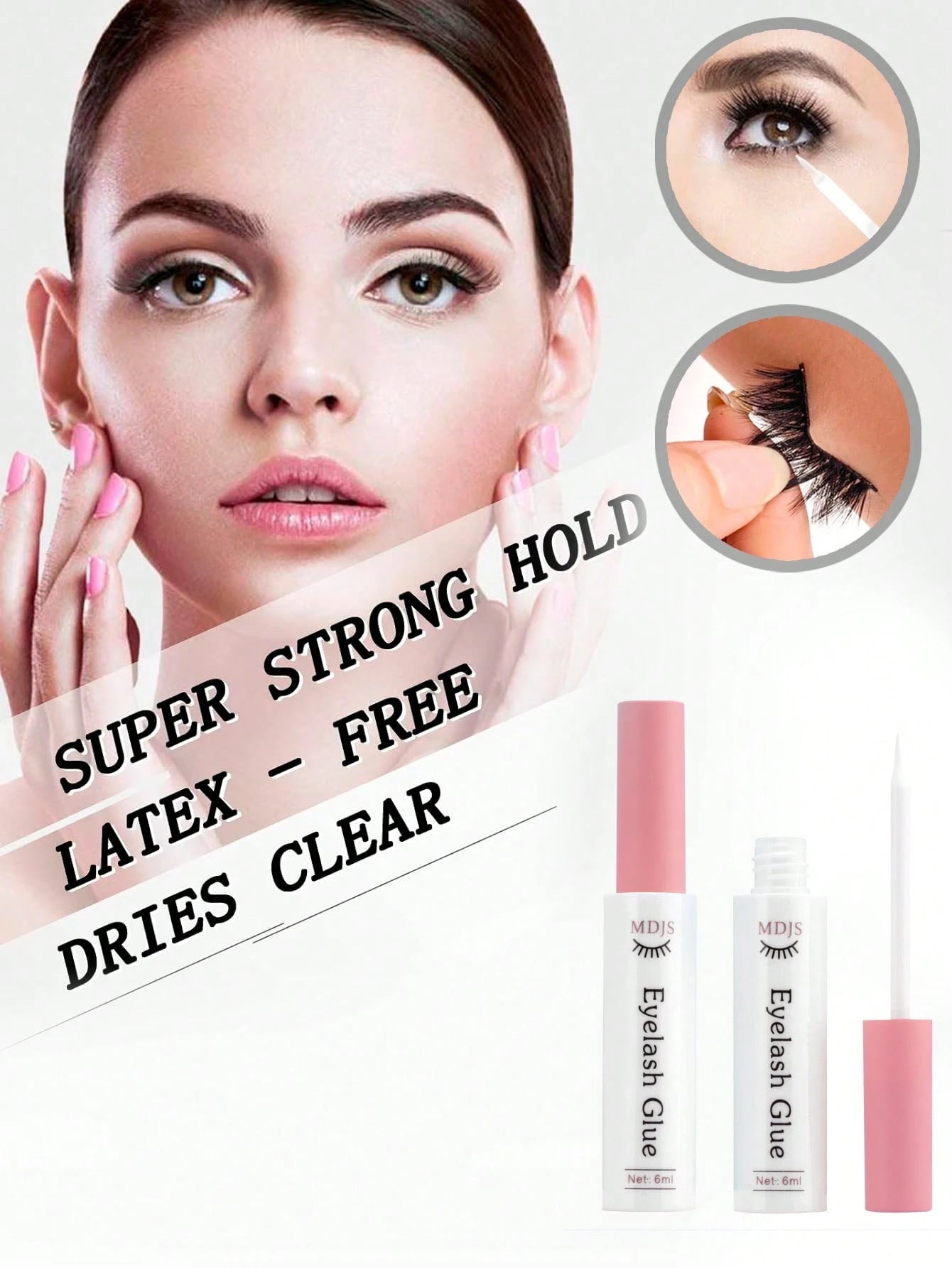 1pc False Eyelash Glue 6ml, Super Strong Setting, Gentle And Non-Irritating Transparent Eyelash Glue Does Not Contain Latex, Long-Lasting Eyelash Adhesive Waterproof White Strip Eyelash Glue, Quick-Dr