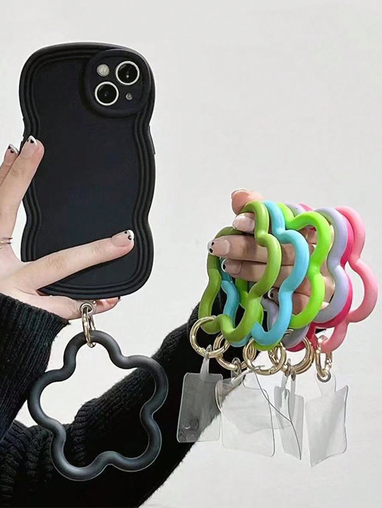 1pc Fashionable Smartphone Lanyard- Liquid Silicone Starfish Design, Short Phone Charm, Universal Anti-Loss Anti-Shock Wrist Strap, Phone Charm, Smartphone Shoulder Bag Phone Holder, Smartphone Wrist