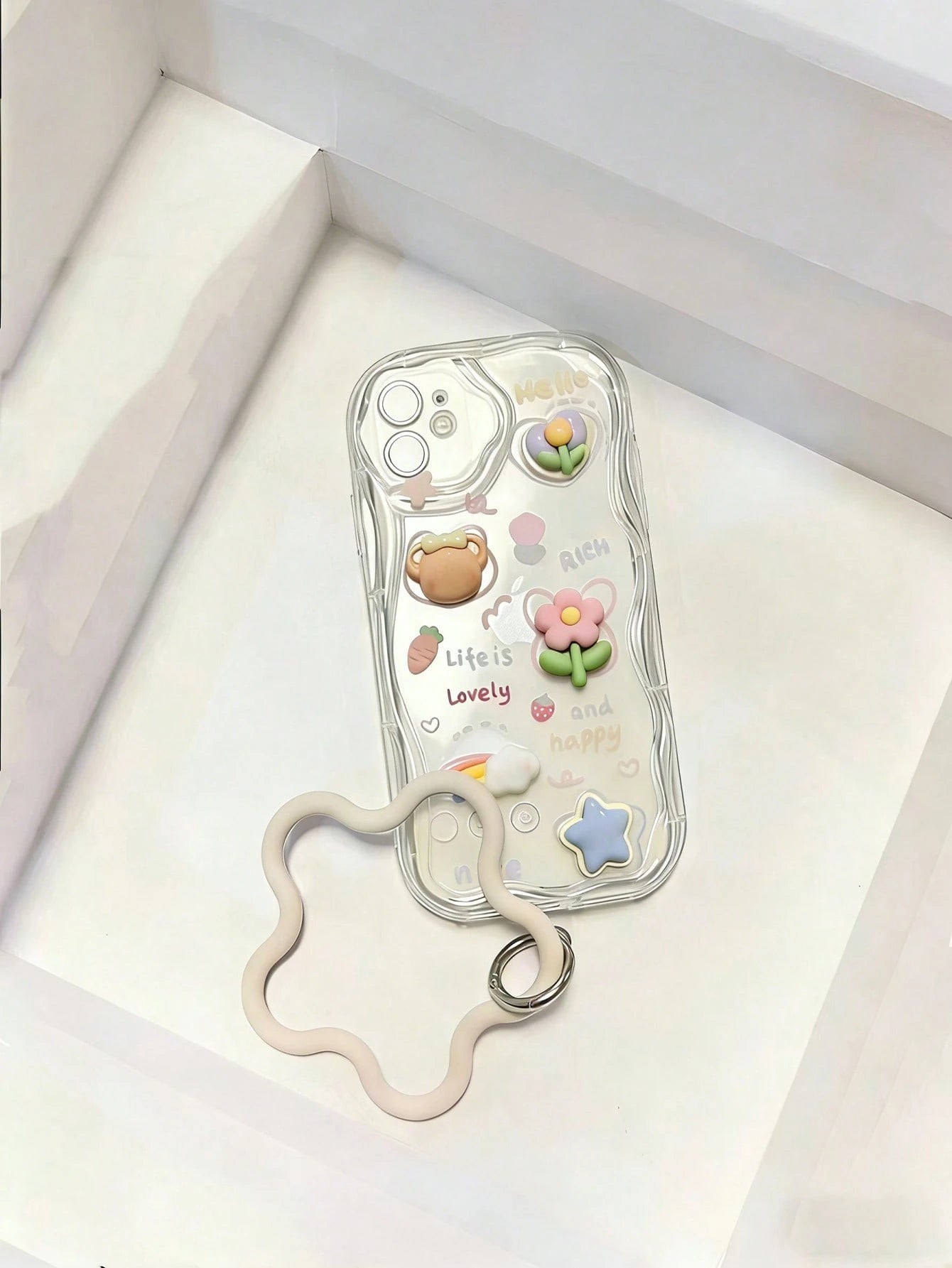 1pc Fashionable Smartphone Lanyard- Liquid Silicone Starfish Design, Short Phone Charm, Universal Anti-Loss Anti-Shock Wrist Strap, Phone Charm, Smartphone Shoulder Bag Phone Holder, Smartphone Wrist
