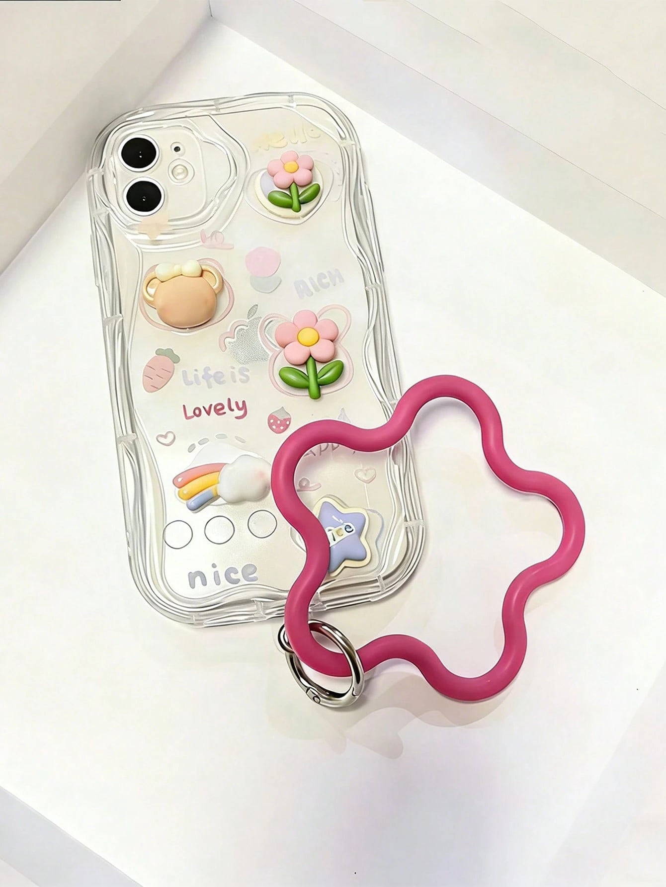 1pc Fashionable Smartphone Lanyard- Liquid Silicone Starfish Design, Short Phone Charm, Universal Anti-Loss Anti-Shock Wrist Strap, Phone Charm, Smartphone Shoulder Bag Phone Holder, Smartphone Wrist