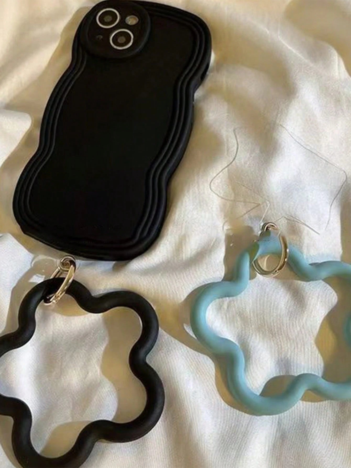 1pc Fashionable Smartphone Lanyard- Liquid Silicone Starfish Design, Short Phone Charm, Universal Anti-Loss Anti-Shock Wrist Strap, Phone Charm, Smartphone Shoulder Bag Phone Holder, Smartphone Wrist