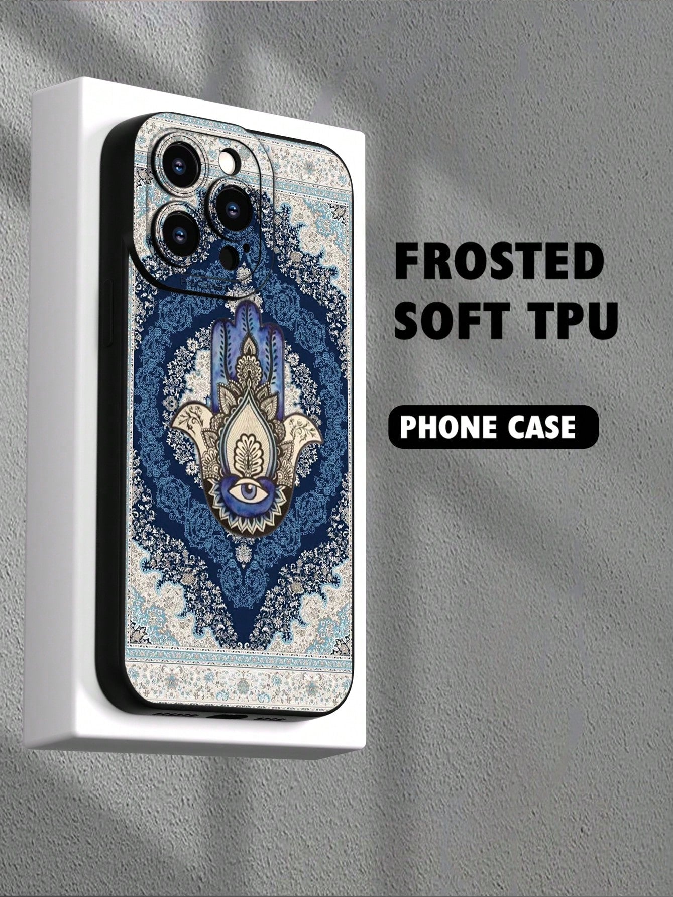 1pc Fatima Hand Floral Print 2D Pattern Creative High-End Design, Waterproof Anti-Dust Minimalist Style With Camera Protection, Compatible With IPhone 16/15/14/13/12/11/7/8/XR/XS/Plus/Pro/Pro Max And