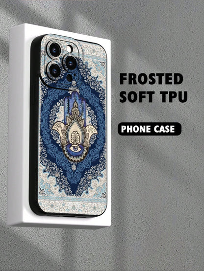 1pc Fatima Hand Floral Print 2D Pattern Creative High-End Design, Waterproof Anti-Dust Minimalist Style With Camera Protection, Compatible With IPhone 16/15/14/13/12/11/7/8/XR/XS/Plus/Pro/Pro Max And