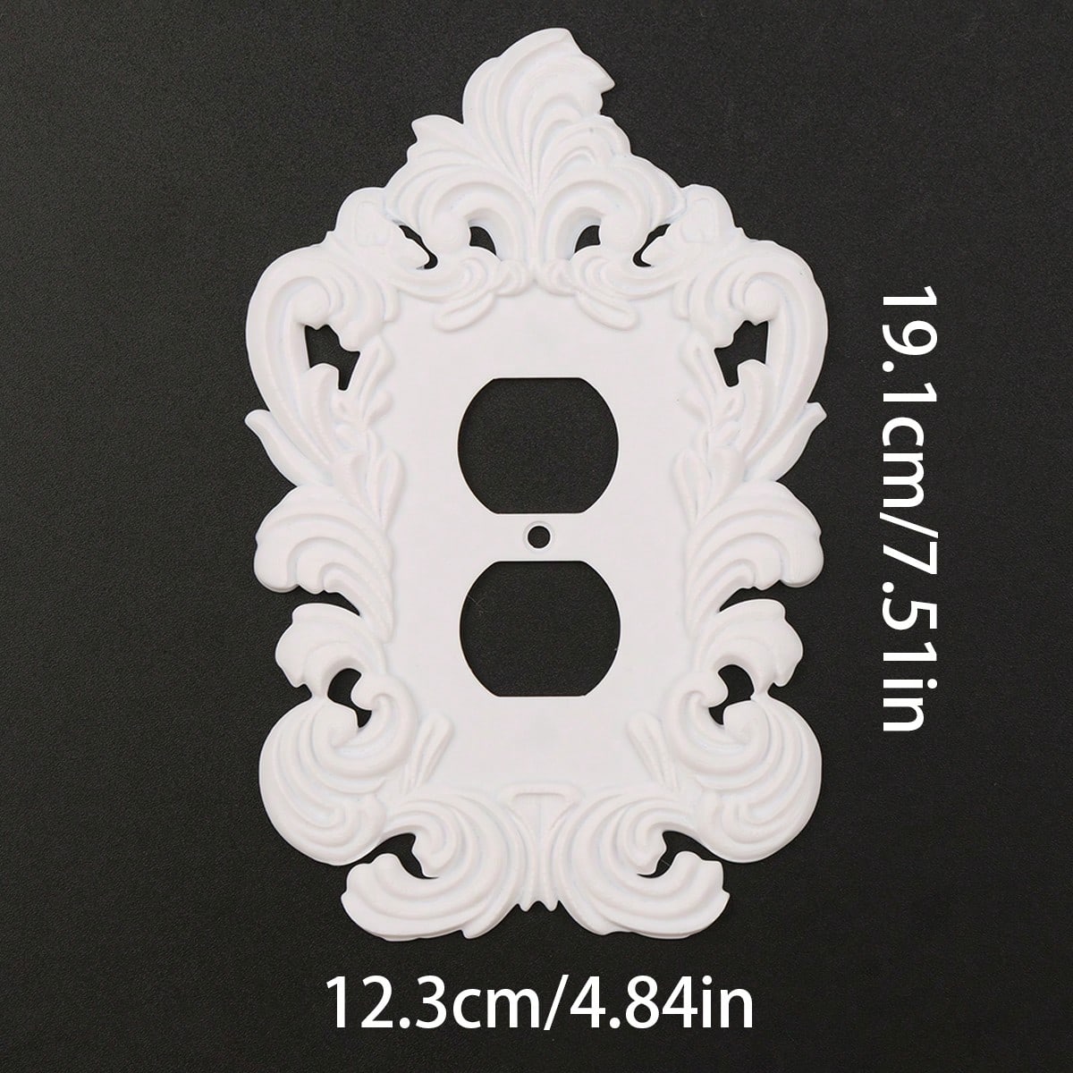 1pc French White Carved Outlet Decorative Frame, Vintage Hollow Floral Pattern Wall Control Panel Cover, Luxury Wall Outlet Decorative Sticker, Suitable For Home Switch Board Decoration