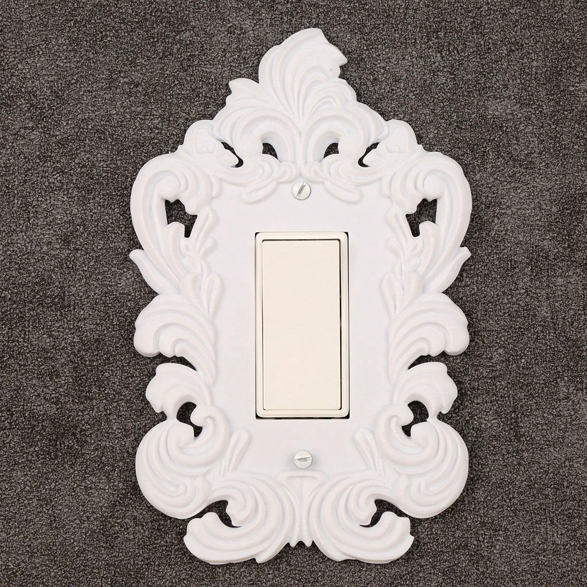 1pc French White Carved Outlet Decorative Frame, Vintage Hollow Floral Pattern Wall Control Panel Cover, Luxury Wall Outlet Decorative Sticker, Suitable For Home Switch Board Decoration