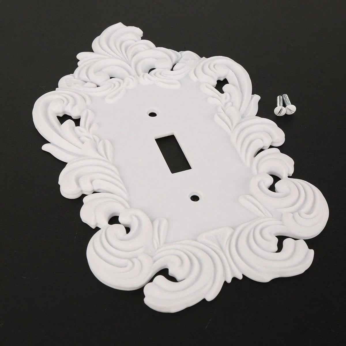 1pc French White Carved Outlet Decorative Frame, Vintage Hollow Floral Pattern Wall Control Panel Cover, Luxury Wall Outlet Decorative Sticker, Suitable For Home Switch Board Decoration
