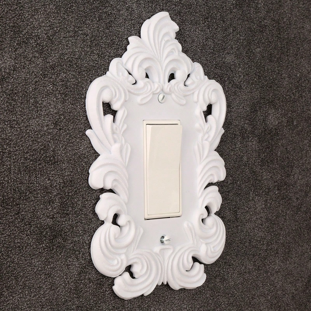 1pc French White Carved Outlet Decorative Frame, Vintage Hollow Floral Pattern Wall Control Panel Cover, Luxury Wall Outlet Decorative Sticker, Suitable For Home Switch Board Decoration