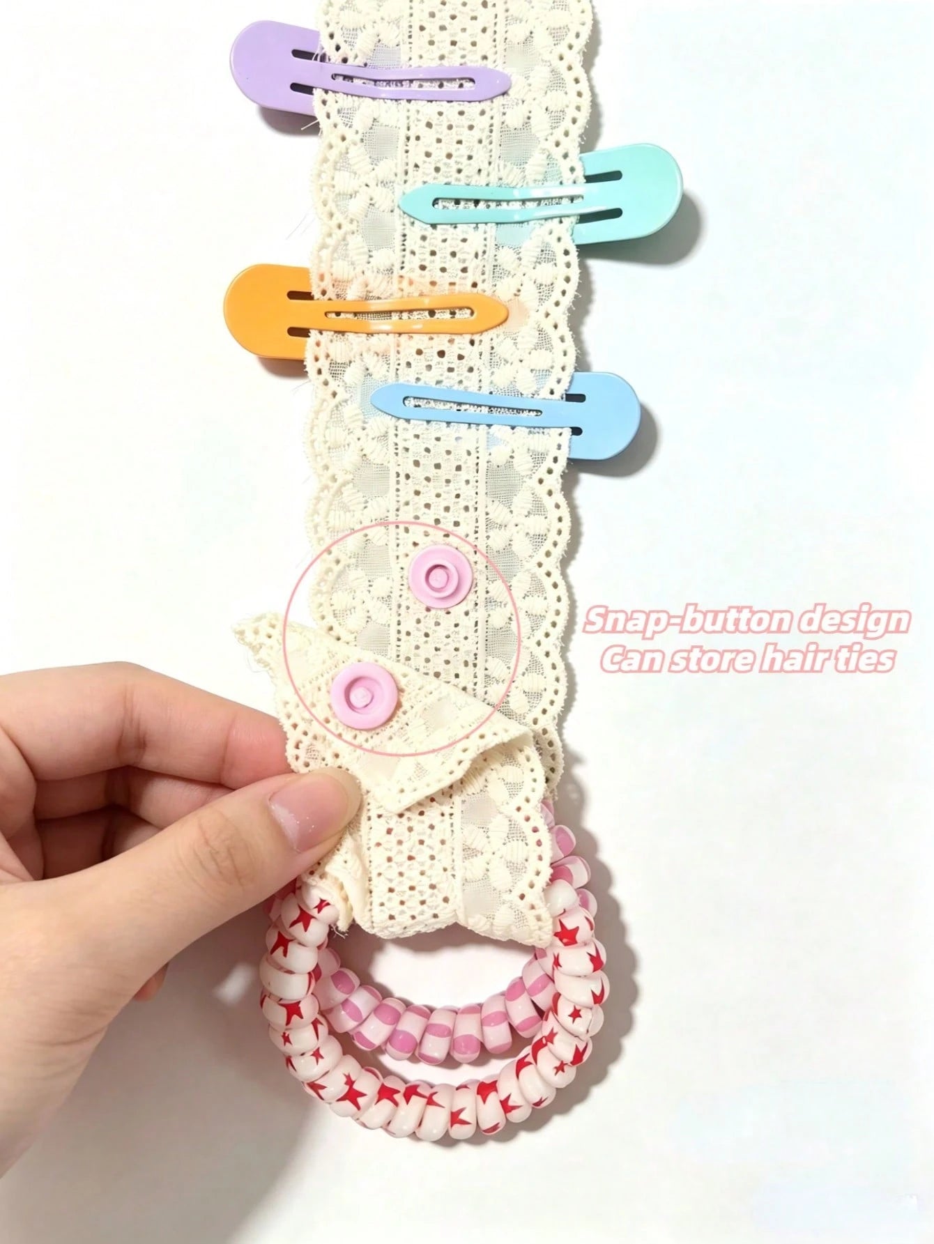 1pc/ Hair Accessory Storage Strap/ Door Storage Space, Women's Organizing Tool, Room Decor, Wedding Bathroom Decor, Home Decor, Accessories Hanging Storage For Hair Clips, Hair Ties And Other Hair A